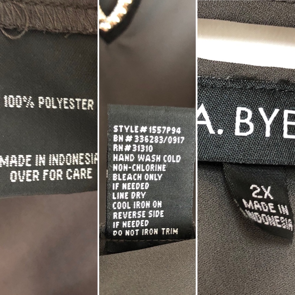 A. Buyer Charcoal Studded Cold Shoulder Blouse 2X - Picture 11 of 11